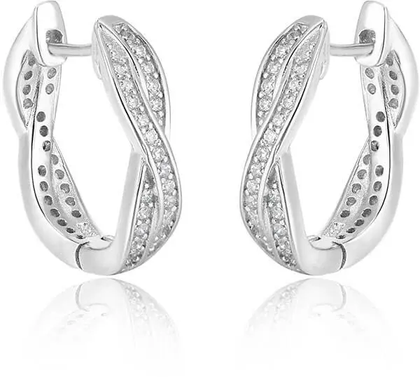 Beneto Kruhové stříbrné náušnice AGU1201