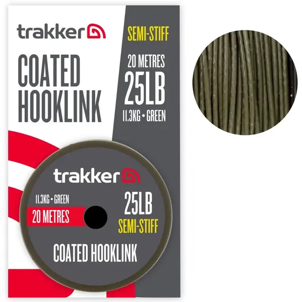 Trakker návazcová šňůra semi stiff coated hooklink 20 m - 25 lb 11,3 kg