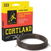 Cortland muškařská šňůra 333 classic full sinking type 3 brown fresh salt 90 ft - wf8s