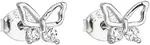 Evolution Group - Pavona Stříbrné náušnice se zirkonem bílý motýl 11036.1