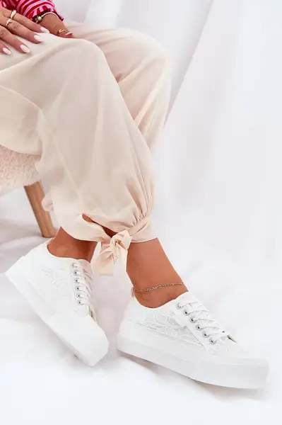 BIG STAR SHOES Dámske Čipkované Tenisky Big Star