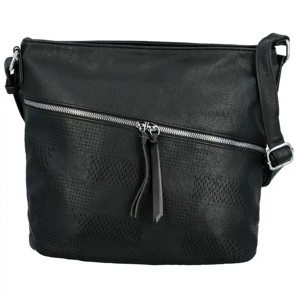 Trendy dámská koženková crossbody kabelka Rebecca, černá