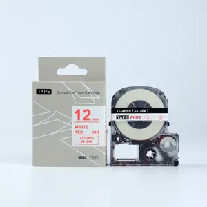 Epson LK-4WRN, SS12RW, C53S654011, 12mm x 9m, červený tisk / bílý podklad, kompatibilní páska