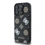 Zadní kryt Guess PU 4G Peony MagSafe pro Apple iPhone 16 Pro Max, černá