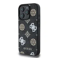 Zadní kryt Guess PU 4G Peony MagSafe pro Apple iPhone 16 Pro Max, černá