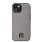 Zadní kryt DKNY PU Leather Stack Logo MagSafe pro Apple iPhone 15, šedá
