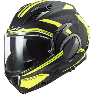 Překlopná moto přilba LS2 FF900 Valiant II Revo P/J Matt Black H-V Yellow XS (53-54)