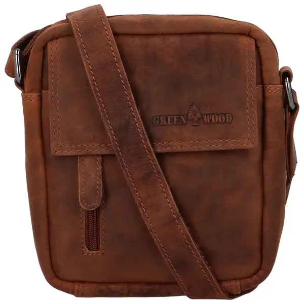 Pánská kožená brašna světle hnědá - Greenwood Peskor