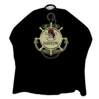 Pánská pláštěnka na stříhání vlasů a vousů Pirates of the Barbertime Crystal Barber Cape - černá (BT 904) + dárek zdarma