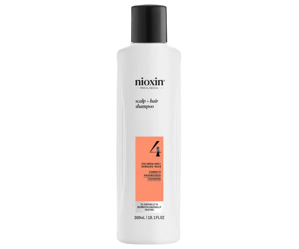 Čisticí šampon pro silně řídnoucí barvené vlasy Nioxin System 4 Scalp + Hair Shampoo - 300 ml + dárek zdarma