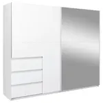 MID.YOU ŠATNÍ SKŘÍŇ S POSUVNÝMI DVEŘM, bílá, 250/210/61,5 cm