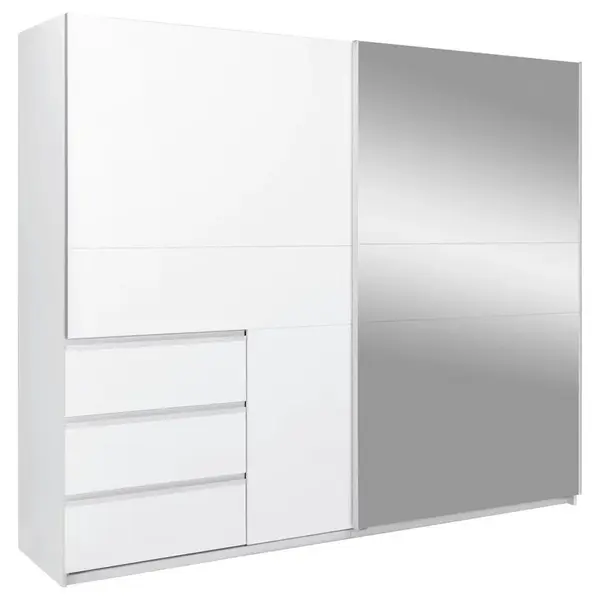 MID.YOU ŠATNÍ SKŘÍŇ S POSUVNÝMI DVEŘM, bílá, 250/210/61,5 cm