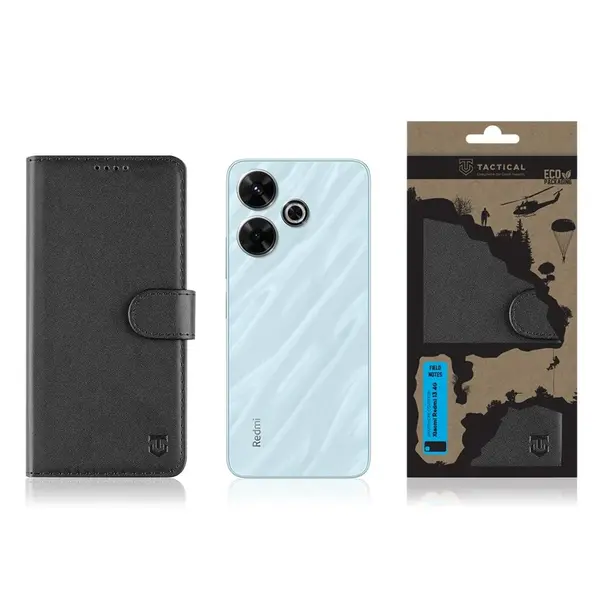 Flipové pouzdro Tactical Field Notes pro Xiaomi Redmi 13 4G, černá