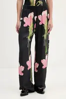 Kalhoty Stine Goya dámské, černá barva, široké, high waist, SG-AW25-P009-2263