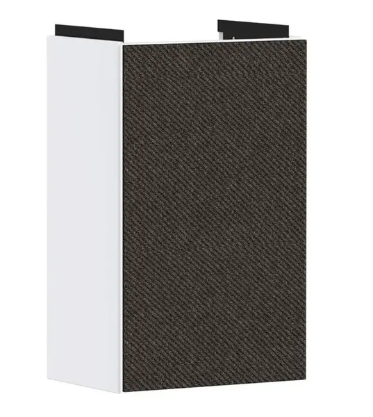 Hansgrohe Xevolos E - Umývadlová skrinka, 58x34x25 cm, 1 dvierka, pánty vpravo, matná biela/textilná tmavá sivá 54169660