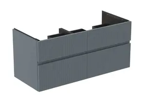 Ideal Standard Finesse - Umývadlová skrinka, 120x51x55 cm, 4 zásuvky, Ribbed Matt ashblue E3399UQ