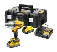 DeWALT Nářadí - 18V AKU rázový utahovák, 2x aku 5,0 Ah POWERSTACK, nabíječka DCF900H2T