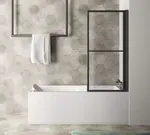 Polysan Kagera - Vanová zástěna pneumatická 71 cm, matná černá/čiré sklo 30336B