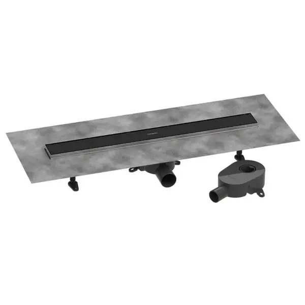 Hansgrohe RainDrain Go - Sprchový žlab 70 cm s oboustranným roštem, pro vložení dlažby, matná černá 56272670