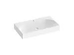 Ravak Lite - Umyvadlo 80x45 cm, bez přepadu, otvor pro baterii, bílá XJX01280005