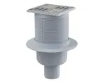 Alcadrain Odtokové kanálky - Podlahová vpust přímá 11x11 cm, průměr 5 cm, vodní zápachová uzávěra, nerez/plast APV2