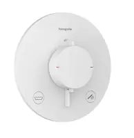 Hansgrohe Ecostat Comfort S - Termostatická baterie pod omítku, pro 2 spotřebiče, matná bílá 33718700