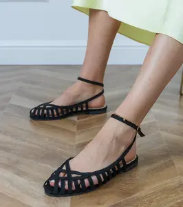 Gemre Black flat closed women's sandals Katers