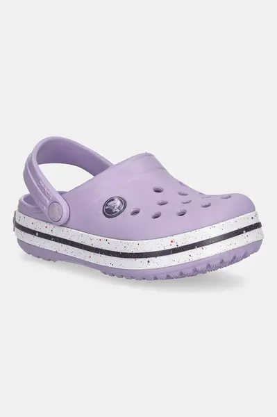 Dětské pantofle Crocs CROCS CROCBAND SPECKLED BAND CLOG fialová barva, 211646
