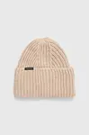 Vlněná čepice Peak Performance béžová barva, z husté pleteniny