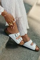 EVENTO Dámské Pantofle Na Korek Platformě S Přezkami Bílé Redore