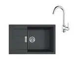 Franke Sety - Kuchynský set T106, tectonitový drez S2D 611-78 XL a batéria FP 9000.031, čierna/chróm 143.0675.732