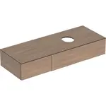 Geberit VariForm - Umyvadlová skříňka, 135x51x24 cm, 2 zásuvky a zápachová uzávěrka, dub 501.181.00.1