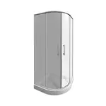 Jika Lyra plus - Sprchovací kút, štvrťkruh, rádius 55 cm, biely lesklý profil, 90cm x90cm x195 cm-sklo Stripy GLASS, 0 cm, držadlá biele H253382000665