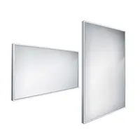 Nimco Zrcadla - Zrcadlo v rámu s LED osvětlením, 140x70 cm, hliník ZP 13008