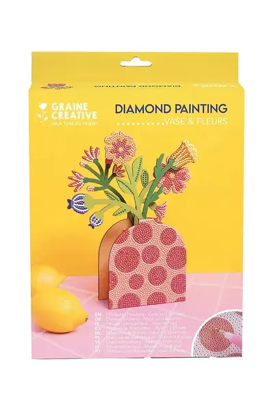 DIY sada - set na ozdobení vázy Graine Creative Diamond Painting 19,5 x 24,5 x 5 cm více barev