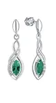 Soliter Stříbrné visací náušnice se zelenými krystaly 436 001 00573 04