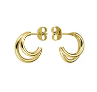 Rosefield Pozlacené kruhové náušnice Double Hoop Essentials DHEG-J227/JEDHG-J575