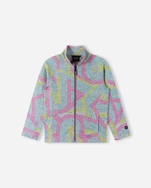 Dětská fleecová mikina reima niksini tyrkysová/růžová 122