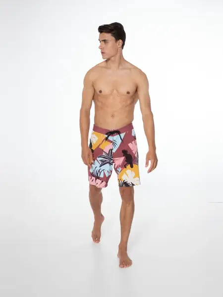 Pánské plavky protest cadal cihlová/žlutá s