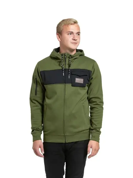 Meatfly pánská technická mikina Josh Olive | Zelená | Velikost M