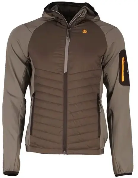 Pánská zateplená mikina gts 405951 hnědá s