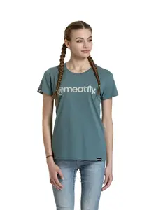 Meatfly dámské tričko Ladies MF Logo North Atlantic | Zelená | Velikost L | 100% bavlna