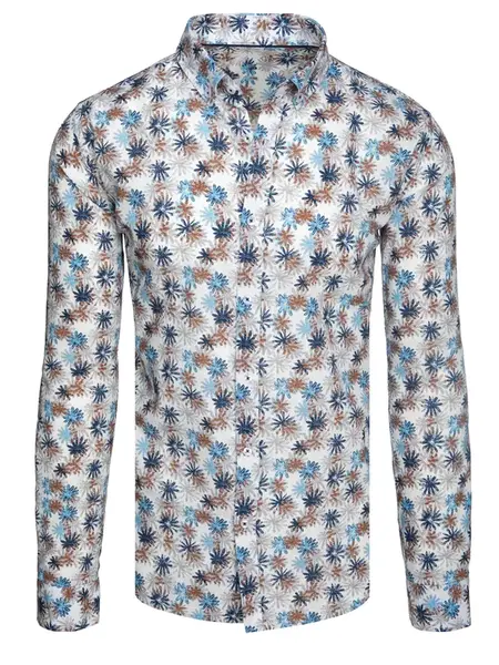 Koszula męska w kwiaty biała Dstreet