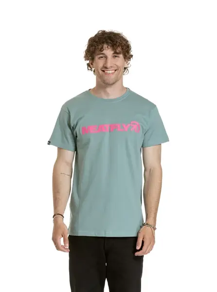Meatfly pánské tričko Logex Dusty Mint | Modrá | Velikost L | 100% bavlna