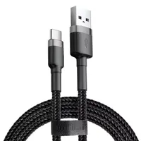 JP nylonový kabel USB na USB-C, 2 metry, černý