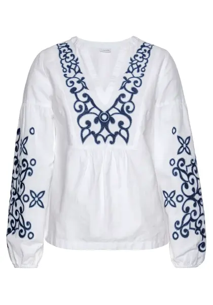 LASCANA Blúzka  modrá / biela