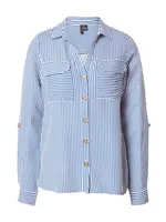VERO MODA Blúzka 'VMBumpy'  modrá / biela