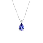Přívěsek z bílého zlata s tanzanitem a briliantem KLENOTA