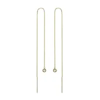 Zlaté visací náušnice s bezel diamanty KLENOTA