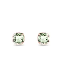 Náušnice se zeleným ametystem v růžovém zlatě KLENOTA